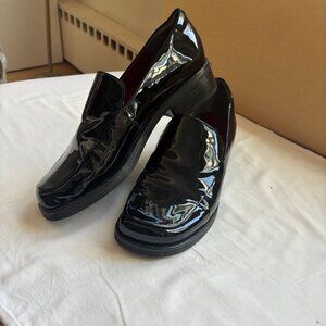 Franco Sarto Patent Leather Loafers – Black, Size 9W (Never Worn Outside)